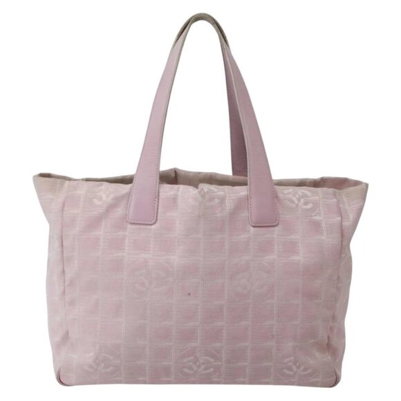 CHANEL New Travel Line Tote Bag Nylon Pink Gold CC Auth BA5975 - Picture 10 of 15